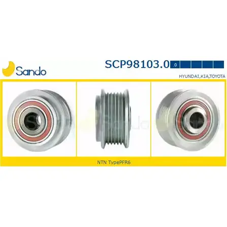 Шкив генератора SANDO C4 361I Z72CLVR SCP98103.0 1266836363 изображение 0