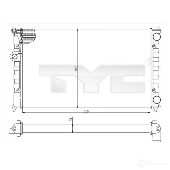 Радиатор охлаждения двигателя TYC 7370016 711206 8717475023893 HJK 2G изображение 0