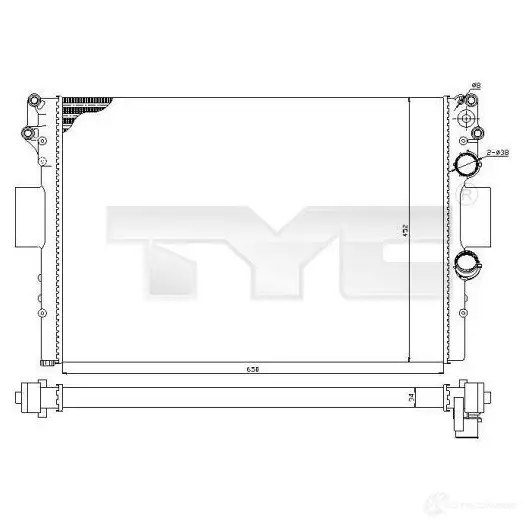 Радиатор охлаждения двигателя TYC EH 1T8 7150001r 711010 8717475061062