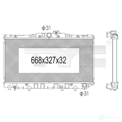Радиатор охлаждения двигателя TYC 7361030 5ND FT 711193 8717475049077