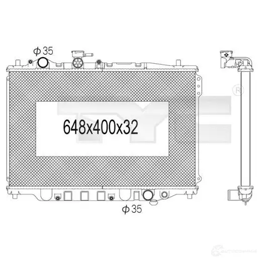 Радиатор охлаждения двигателя TYC 6S2 0YI 7201011 711025 8717475048483 изображение 0