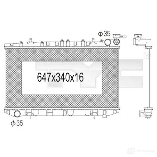Радиатор охлаждения двигателя TYC 711059 W NGY6 7241012 8717475048759