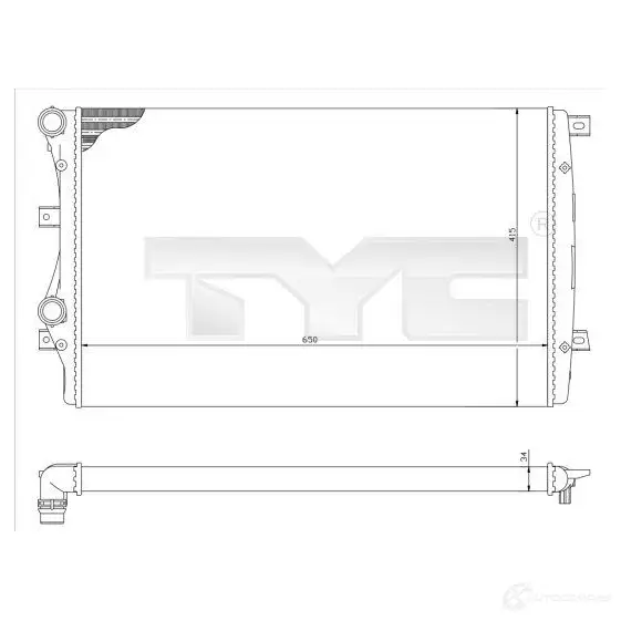 Радиатор охлаждения двигателя TYC 8717475044355 711207 7370017r OR DD5I изображение 0