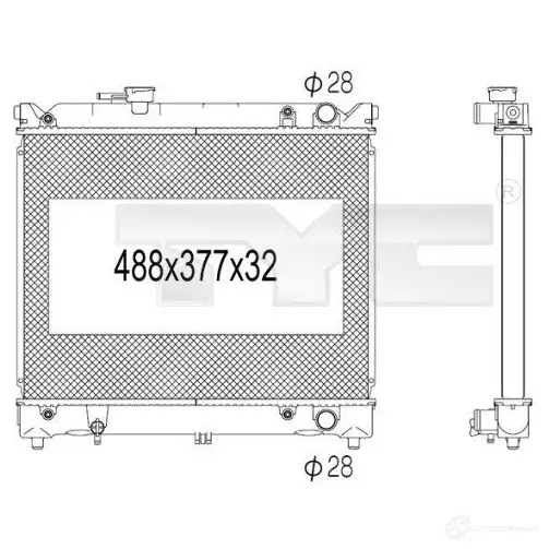 Радиатор охлаждения двигателя TYC 7351004 IE 7DR6W 711156 8717475049022 изображение 0