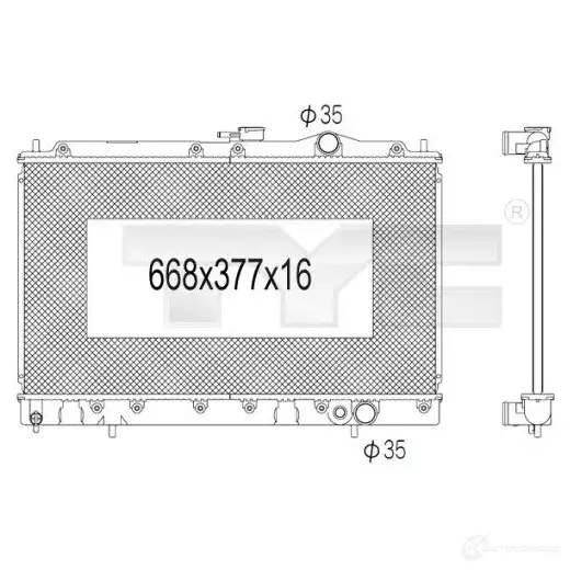 Радиатор охлаждения двигателя TYC 8717475048605 EF ZUN 711047 7231016