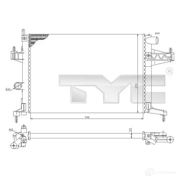 Радиатор охлаждения двигателя TYC 7250033 711085 8717475077247 Z SCZII изображение 0