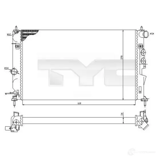 Радиатор охлаждения двигателя TYC JJ7 VD3 8717475050325 7250027r 711079