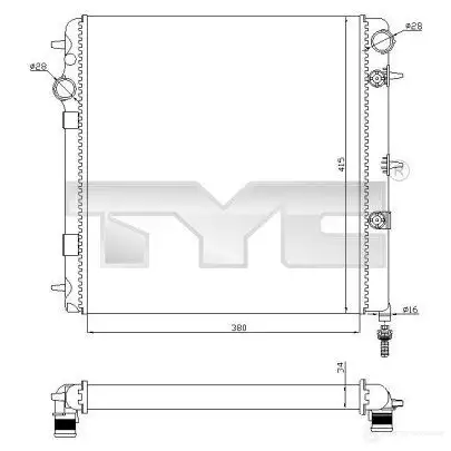 Радиатор охлаждения двигателя TYC 710932 0BNDLW Q 7050071r 8717475077186 изображение 0