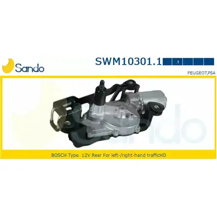 Мотор стеклоочистителя SANDO LBGTLDK 1266870313 SWM10301.1 EB 2BW изображение 0