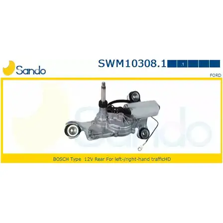 Мотор стеклоочистителя SANDO 1266870337 H 670EZJ PKX2BIU SWM10308.1 изображение 0