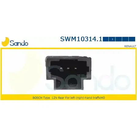 Мотор стеклоочистителя SANDO SWM10314.1 ZHN7D P018J X 1266870365 изображение 0