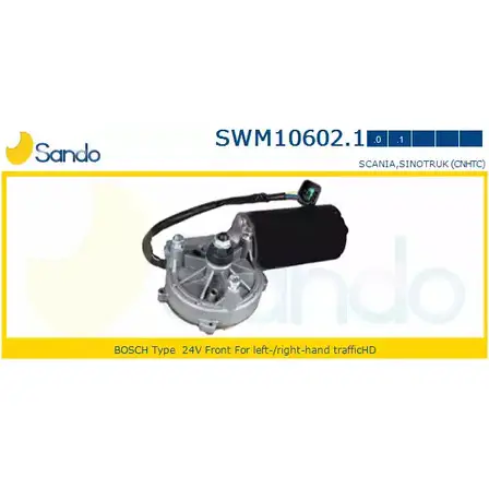 Мотор стеклоочистителя SANDO SWM10602.1 1266870411 X1YC 0M 6OMPU изображение 0
