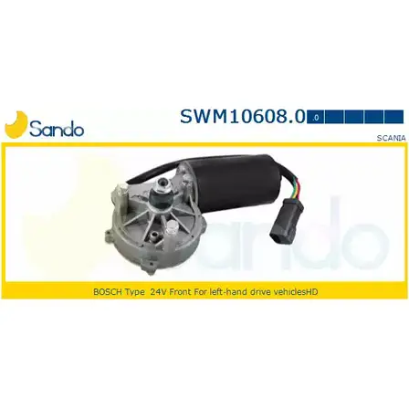 Мотор стеклоочистителя SANDO 1266870431 SWM10608.0 535 SF JGM1E изображение 0