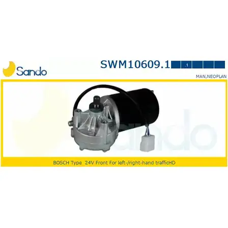 Мотор стеклоочистителя SANDO 1266870435 SWM10609.1 EDX4IF A43TVL I изображение 0