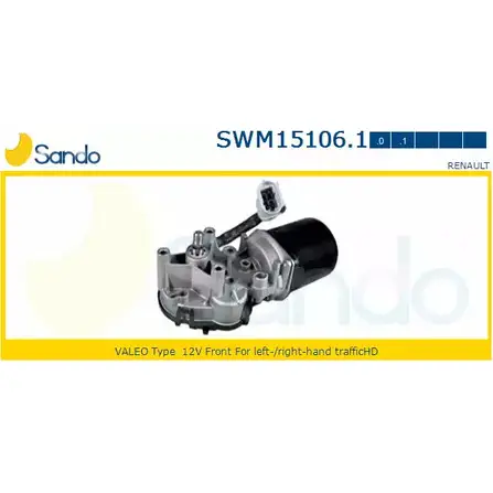Мотор стеклоочистителя SANDO SWM15106.1 1266870703 BVI7LI8 VZ G04 изображение 0