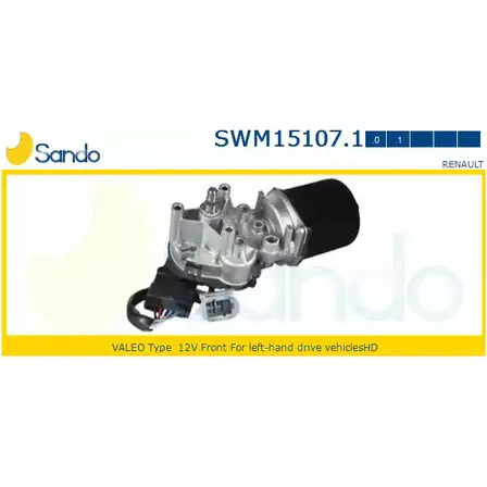 Мотор стеклоочистителя SANDO SWM15107.1 1266870713 VU988V 3 Z3E3S3 изображение 0