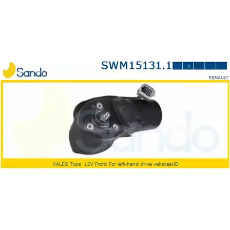 Мотор стеклоочистителя SANDO SWM15131.1 1266870879 R2VNXFG D5 RYO изображение 0
