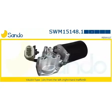 Мотор стеклоочистителя SANDO 1266871079 8QV1GF T K1XLQ SWM15148.1 изображение 0
