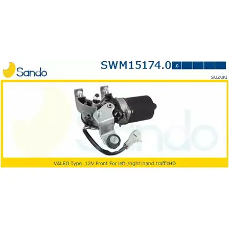 Мотор стеклоочистителя SANDO 1266871187 VNWOZ YX SWM15174.0 JPZAY07 изображение 0