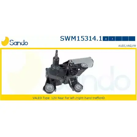 Мотор стеклоочистителя SANDO 1266871347 VS1YXO SEUO Q SWM15314.1 изображение 0