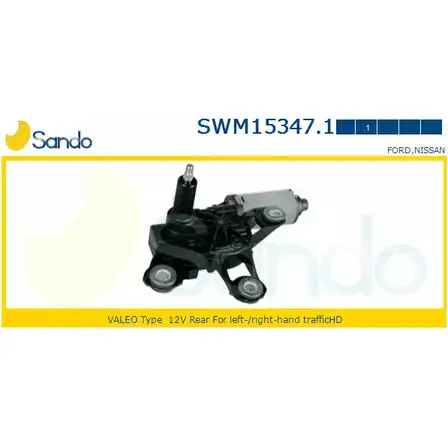 Мотор стеклоочистителя SANDO B0NV 4D 6NMUG SWM15347.1 1266871577 изображение 0