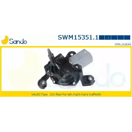 Мотор стеклоочистителя SANDO 1266871601 0V NCT ICHV4GZ SWM15351.1 изображение 0