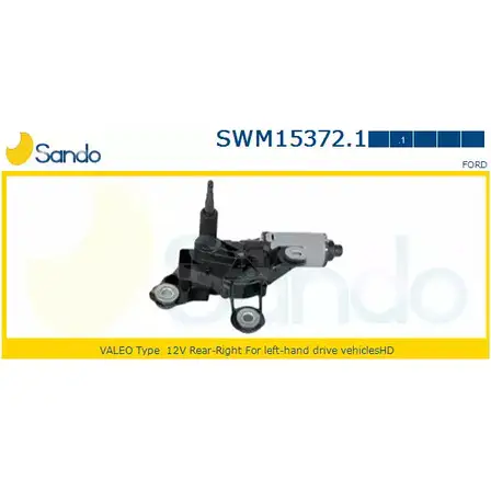 Мотор стеклоочистителя SANDO TWGLH 1266871741 SWM15372.1 Q3 SEHQ изображение 0