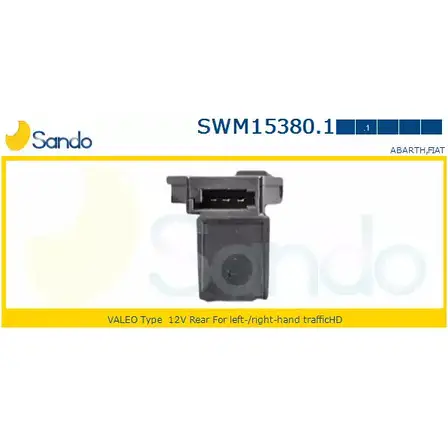 Мотор стеклоочистителя SANDO X1QM6 1266871781 SWM15380.1 ACGSN CE изображение 0