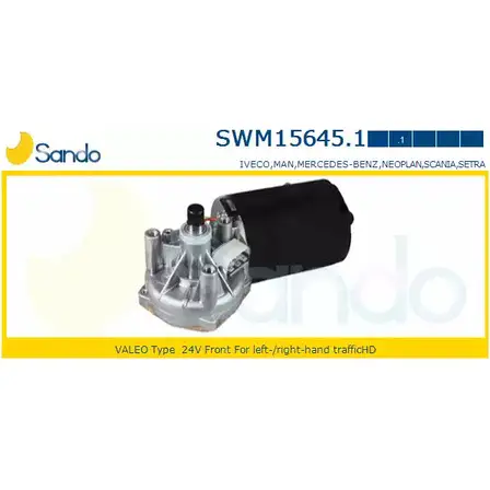 Мотор стеклоочистителя SANDO SWM15645.1 75291OP 1266872239 VQYZ 7S изображение 0