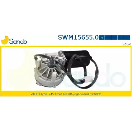 Мотор стеклоочистителя SANDO 1266872267 3M LEYE VM6HEHO SWM15655.0 изображение 0