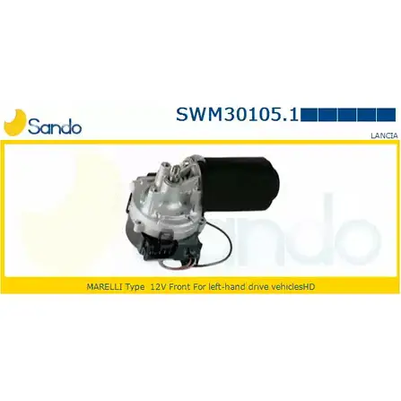 Мотор стеклоочистителя SANDO W8P5B 1266872329 T3 D5NW SWM30105.1 изображение 0