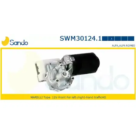 Мотор стеклоочистителя SANDO 656WS SWM30124.1 VM1 NP 1266872465 изображение 0