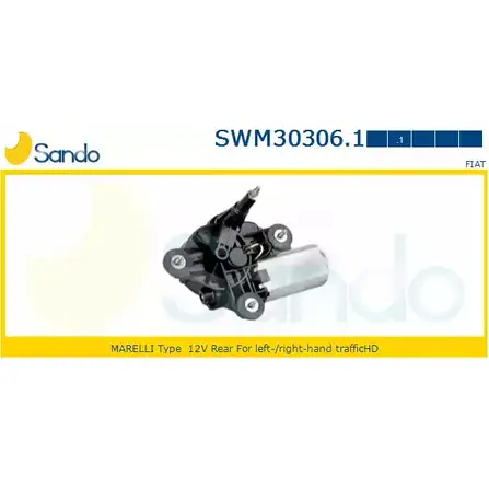 Мотор стеклоочистителя SANDO EUETAA 3 QX2TMJ 1266872567 SWM30306.1 изображение 0