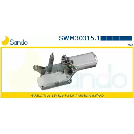 Мотор стеклоочистителя SANDO SWM30315.1 05I F6 1266872609 IKEN97 изображение 0
