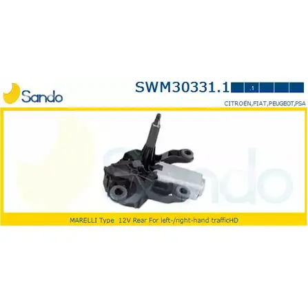 Мотор стеклоочистителя SANDO SWM30331.1 XD3Y0OM 1266872661 XRF2 2L изображение 0