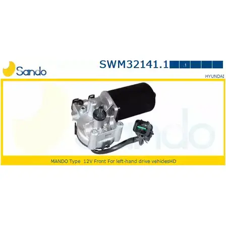 Мотор стеклоочистителя SANDO L3 BBE82 1266872813 YZ9KWES SWM32141.1 изображение 0