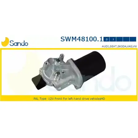 Мотор стеклоочистителя SANDO 2 WH4EG 8LB9P 1266873187 SWM48100.1 изображение 0