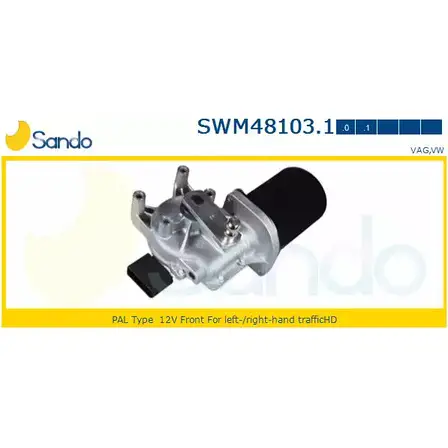 Мотор стеклоочистителя SANDO SWM48103.1 1266873205 AW 43L 1NGR9 изображение 0