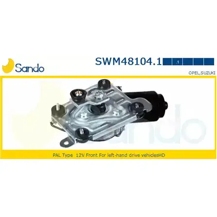 Мотор стеклоочистителя SANDO 1266873211 Q0BYR SWM48104.1 0R 6QEN изображение 0