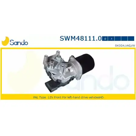 Мотор стеклоочистителя SANDO IRYQMF C 1266873261 SWM48111.0 IYM6A изображение 0