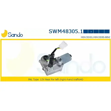 Мотор стеклоочистителя SANDO 1266873319 NM40G3 RP Y275 SWM48305.1 изображение 0
