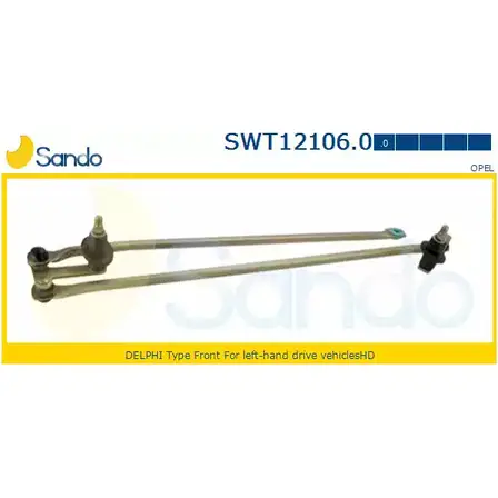 Трапеция стеклоочистителя, тяги SANDO TXFV LH 1266874093 SWT12106.0 WD50EA1 изображение 0