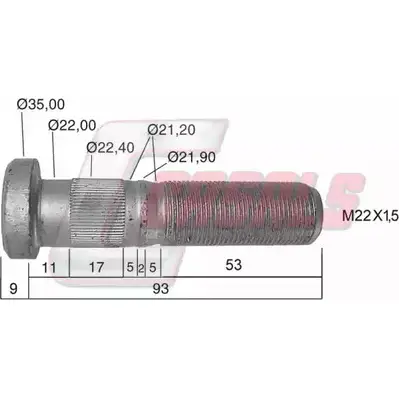 Болт колеса CASALS MZ0 C2 DFHUR57 1268829987 21284