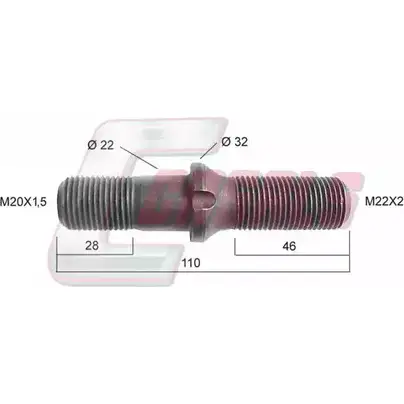 Болт колеса CASALS 21290 1268830043 4K6DS FY 7BV8B8