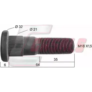 Болт колеса CASALS U5H R73L 1268830401 21407 184D9P