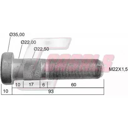 Болт колеса CASALS D12UQNJ GY V5PH 21475 1268830461