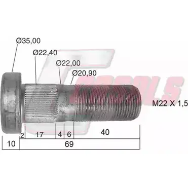 Болт колеса CASALS R2ICNM9 8 RJSX1C 21484 1268830475