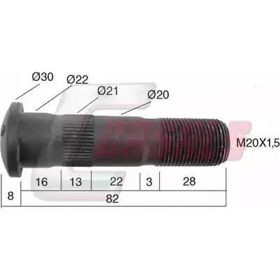 Болт колеса CASALS HI2S D 21520 1268830545 6SN82N