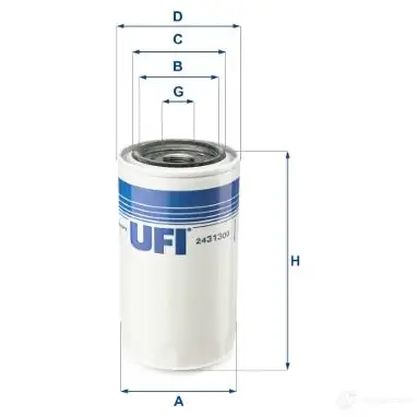 Топливный фильтр UFI 24.313.00 8003453060128 1336445 WCG ZF5