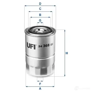 Топливный фильтр UFI BPT4N P1 24.368.00 8003453060425 1336487 изображение 0